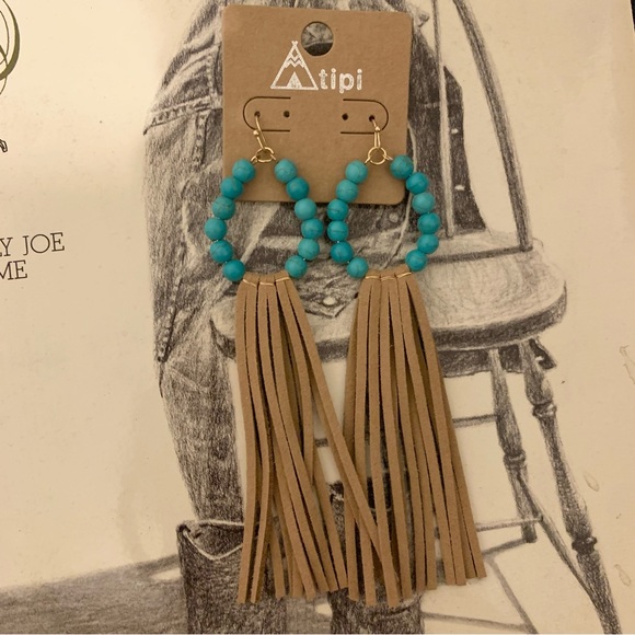 Jewelry - Boutique‎ Western Turquoise Bead Earrings Tassels